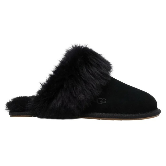 UGG Scuff Sis Shearling Mule Slippers in Black - Picture 1 of 13
